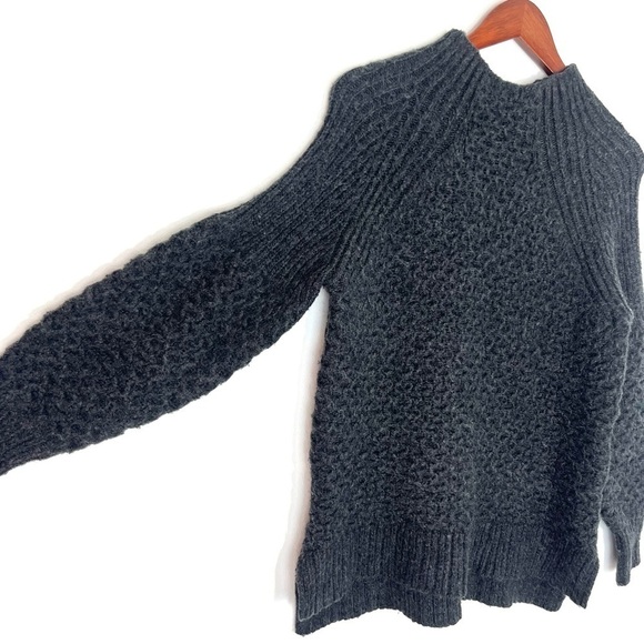 Anthropologie Bia Mock Neck Tunic Alpaca Blend Knit Sweater Grey Size Small - Picture 7 of 11